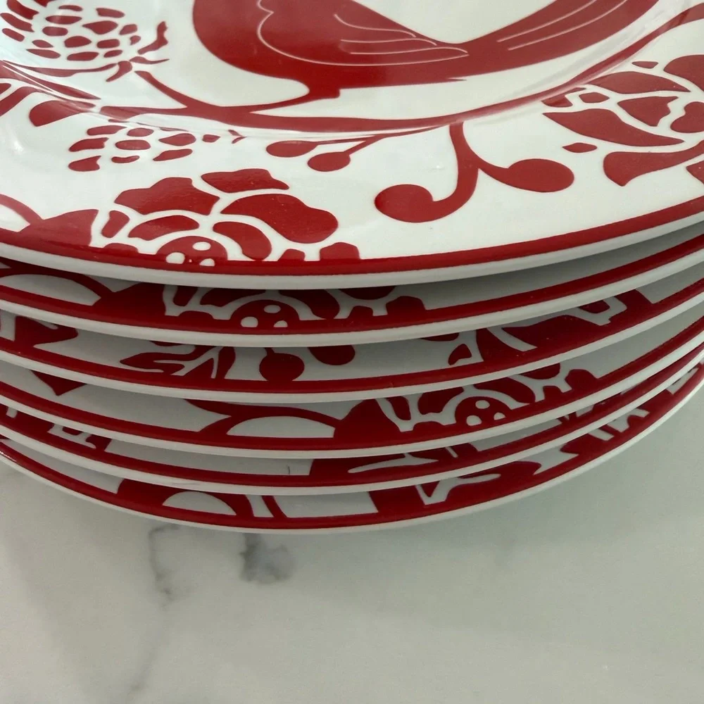 Pier 1 Red Bird and Floral Plate